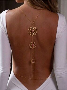 Body Chain Backless Necklace | Fashionable Floral Chain Waist Bikini Jewelry